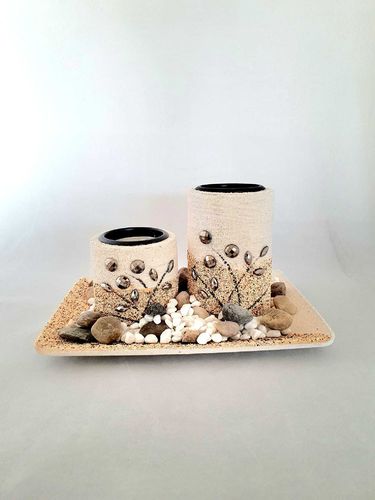 Teelichthalter Set mit Kerzen